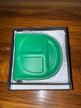 Telfar Green Leather Zip Wallet - Brand New